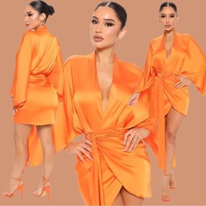 Satin Cutie Mini Dress | Orange ✨🧡